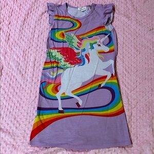 Amazon Kids Pajamas Nightgown - Purple with Rainbow Unicorn